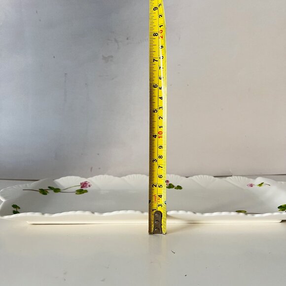 Y2K Shamrock/Clover Design Scalloped Sandwich / Desert Tray By Julia Minasian - Picture 12 of 14